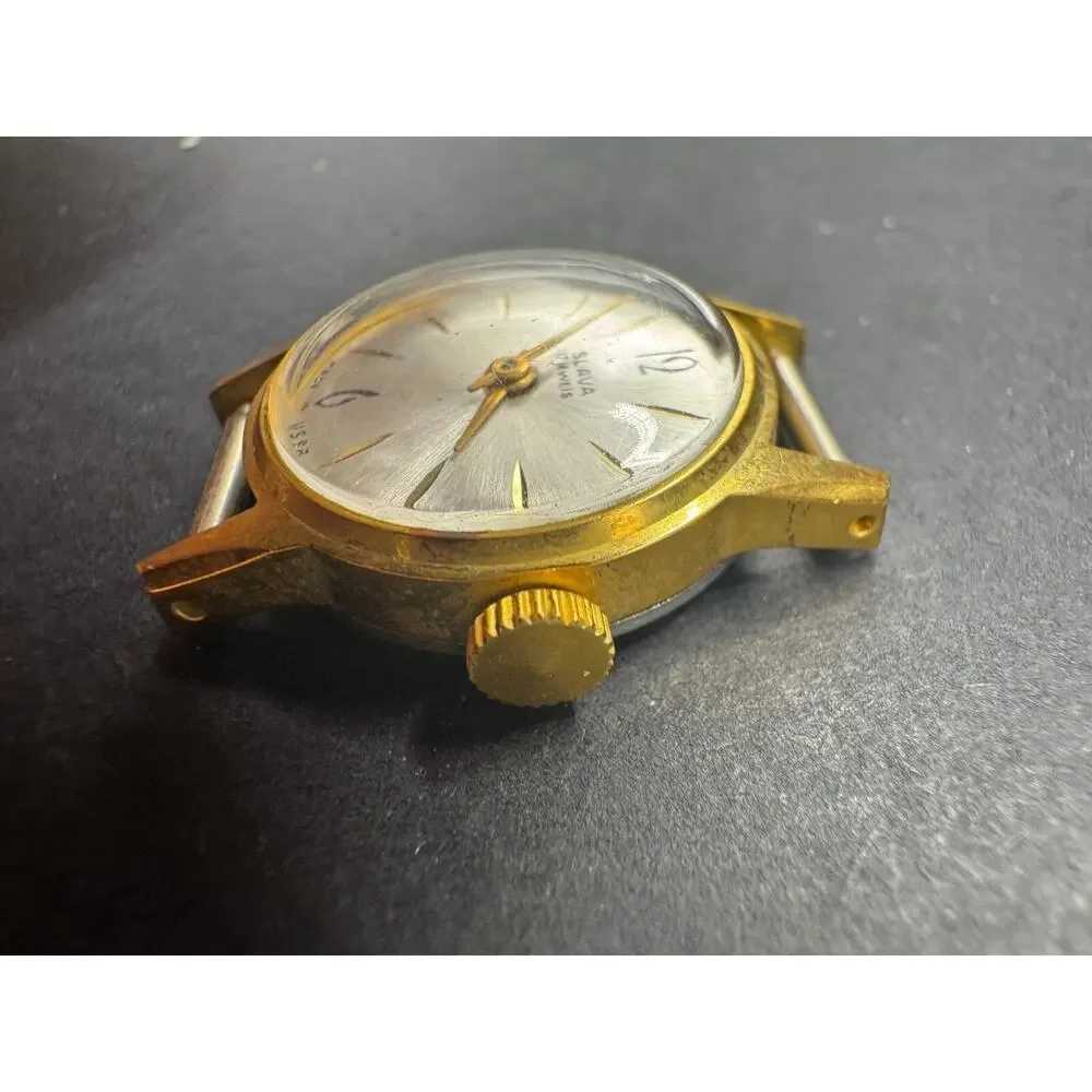Vintage Slava USSR 17 Jewels Mechanical Gold Tone Ladies Watch No Band